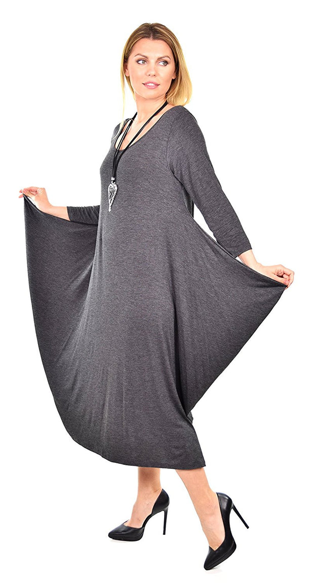Lagenlook Plus Size Summer Dress Quirky Loose Fitting
