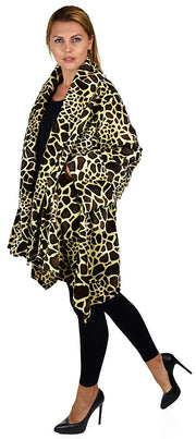 Dare2bStylish Women Plus Size Cover Up Duster Jacket, Animal Prints Velvet Jacket coat