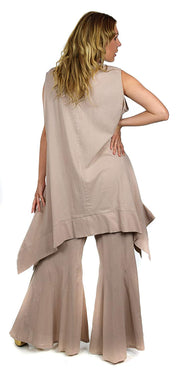 Dare2bStylish Women 2 Piece Summer Top & Flared Pants Set Outfit in Plus Sizes