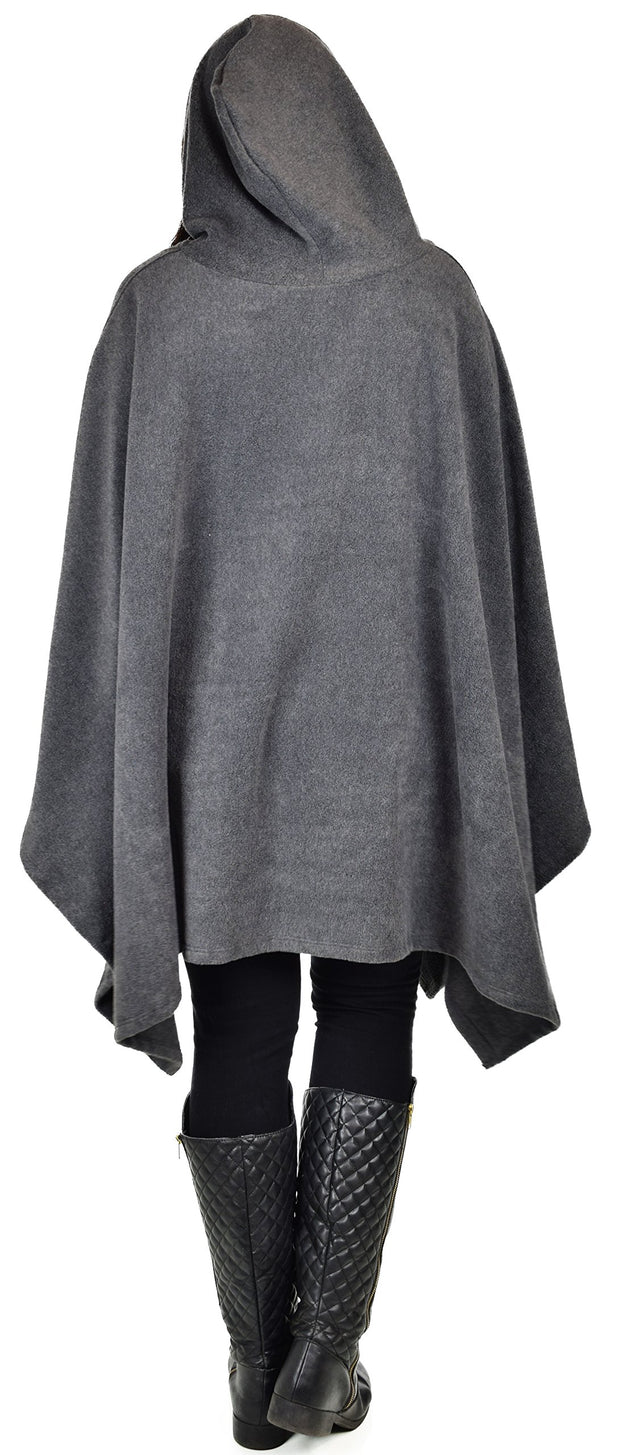 Dare2bStylish Women Poncho Style Hoodie Sweater Fleece Cover Up for Cold Weather