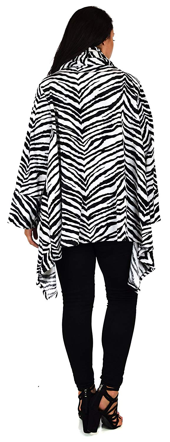 Dare2bStylish Women Plus Size Cover Up Duster Jacket, Animal Prints Velvet Jacket coat