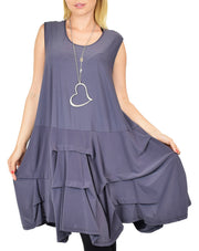 Plus Size Puckered Sleeveless Tunic Dress | Swing Dress | Swing Top