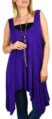 Summer Swing Flared Tank Top | Sleeveless Tunic Blouse Top