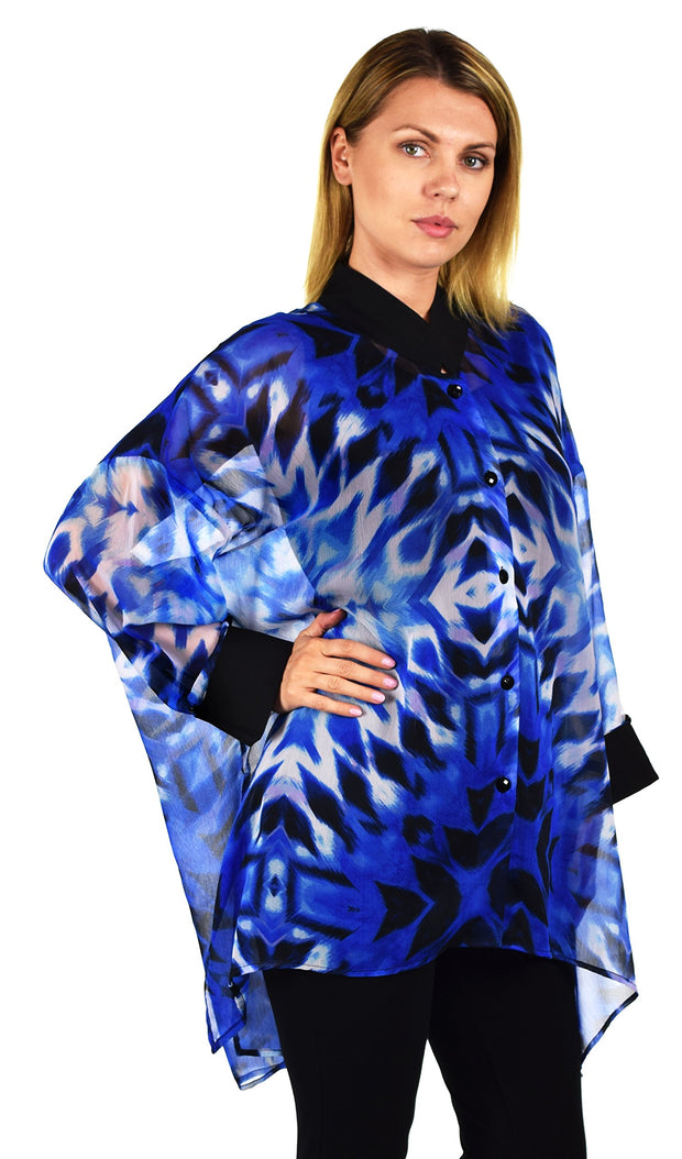 ComfyPlus, Plus Size Shirt, Oversize Shirt, Chiffon Shirt, Plus Size top, Designer Shirt, Zebra Print, Big Shirt,Plus size clothing