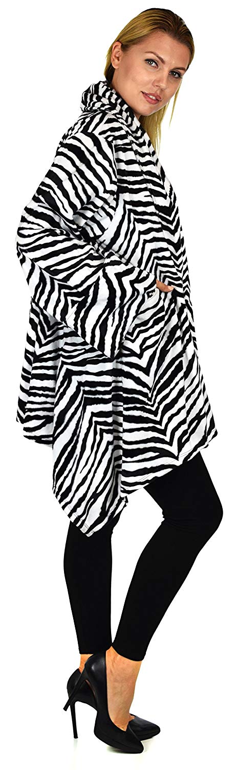 Dare2bStylish Women Plus Size Cover Up Duster Jacket, Animal Prints Velvet Jacket coat