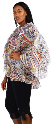 Plus Size Boho Flounce Blouse Swing Top Cover Up Dress Shirt