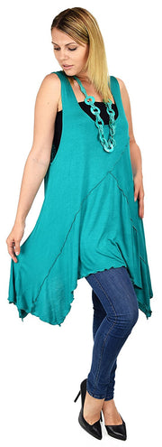 Summer Swing Flared Tank Top | Sleeveless Tunic Blouse Top