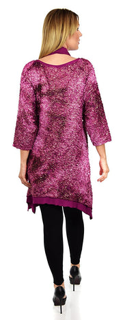 BoHo Artsy Lagenlook Comfortable Tunic Top with Matching Scarf Shawl