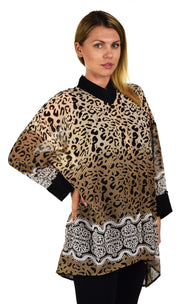 ComfyPlus, Plus Size Shirt, Oversize Shirt, Chiffon Shirt, Plus Size top, Designer Shirt, Zebra Print, Big Shirt,Plus size clothing