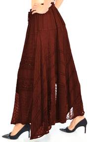 Artsy Skirt, Embroidered Skirt, Bohemian Skirt, Party Skirt, Hip Hop Skirt, Lace Skirt, Designer Skirt, Plus size Skirt, Stone wash Skirt