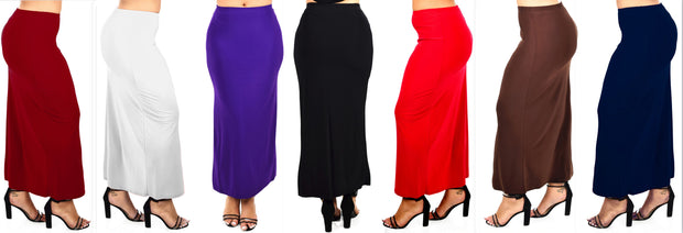 Dare2BStylish Women's Stretchy Office Maxi Pencil Skirt | Reg & Plus Sizes | Made in US