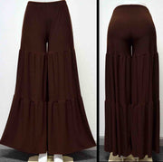 Designer Boho Pants, Tiered pants, Designer Plus size Pants, Palazzo Pants, Black Pants, Gaucho Pants, Brown Pants